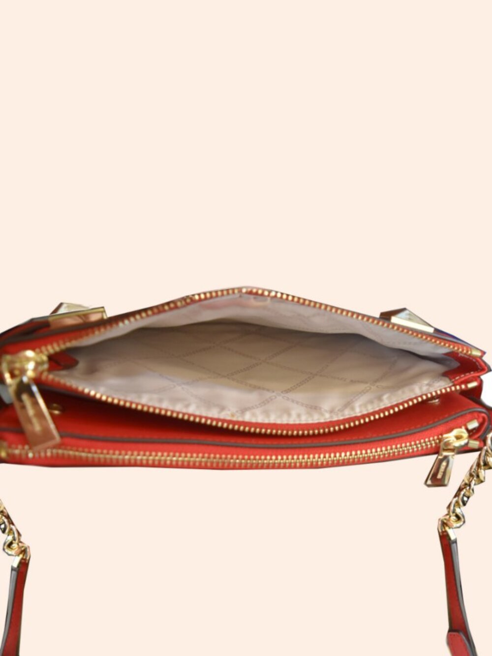 Michael Michael Kors Karla Crossbody Cherry Red Saffiano Leather NWOT - Picture 10 of 10